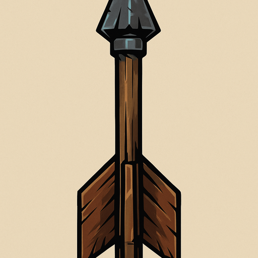 big balista arrow  vertical imagw.
In-Game asset.  2d.  High contrast.  No shadows