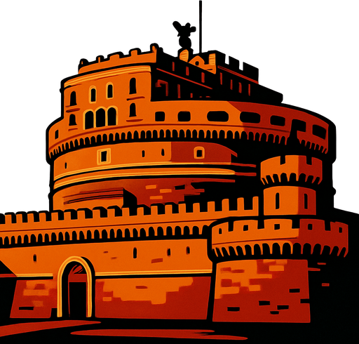 roma castle.
In-Game asset.  2d.  High contrast.  No shadows