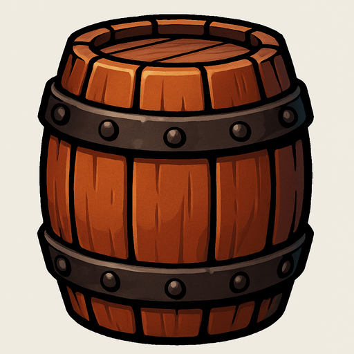 barrel.
In-Game asset.  High contrast.  No shadows