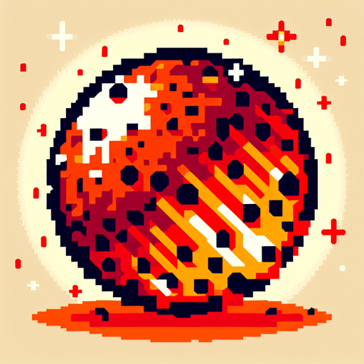 8 bit meteor.
Single Game Texture. In-Game asset. 2d. Blank background. High contrast. No shadows.