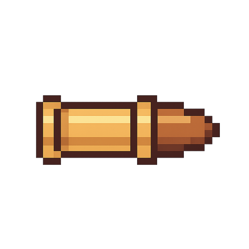 pixelart bullet. No background. Transparent background. Blank background. No shadows. 2d. In-Game asset. flat