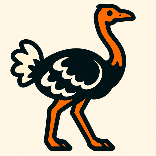 Ostrich.
In-Game asset.  2d.  High contrast.  No shadows