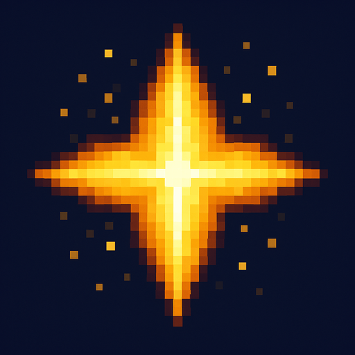 2d pixel art high quality yellow glowing one big star
In-Game asset.  2d.  High contrast.  No shadows