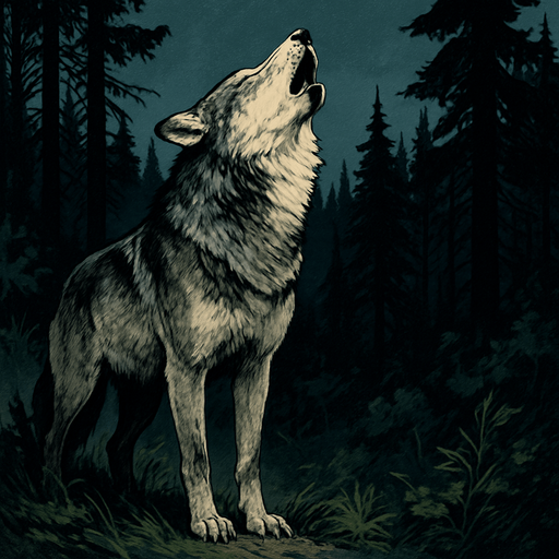 Aullidos del bosque, algo realista.
In-Game asset.  2d.  High contrast.  No shadows