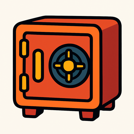 banka kasası küçük.
In-Game asset.  2d.  High contrast.  No shadows