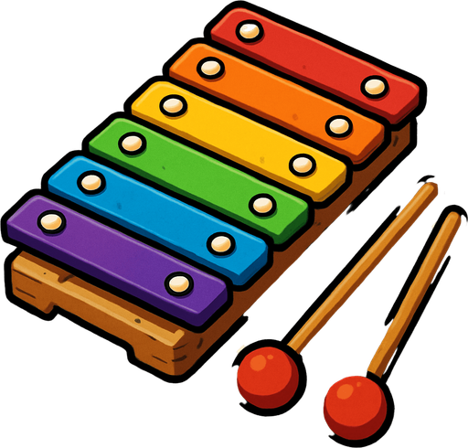 xylophone.
In-Game asset.  2d.  High contrast.  No shadows