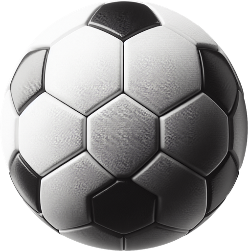 football ball Single Game Texture. In-Game asset. 2d. Blank background. High contrast. No shadows.