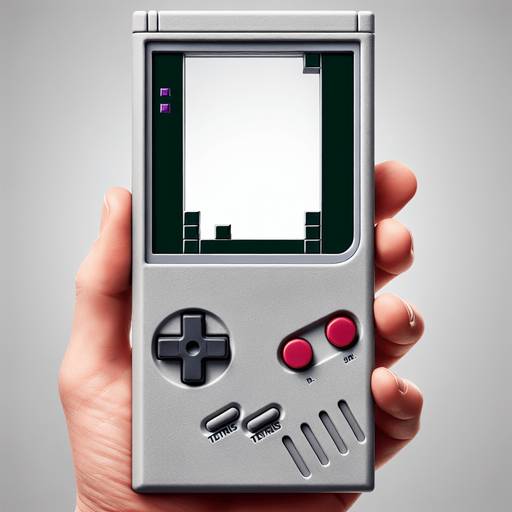 Photorealistic tetris handconsole, front view. Cut out the screen to transparent