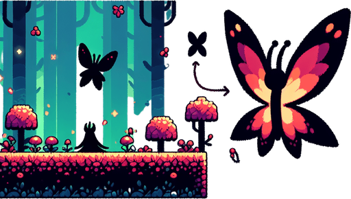 forest spirit, low resolution, indie like game,  looking like minecraft allay. one small creature 

Single Game Texture. In-Game asset. 2d. Blank background. High contrast. No shadows.
