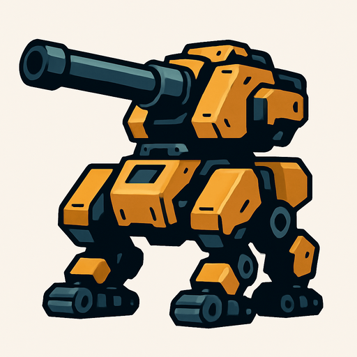 artilleryBot.
In-Game asset.  2d.  High contrast.  No shadows