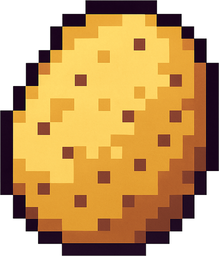 patata de pixeles.
In-Game asset.  2d.  High contrast.  No shadows