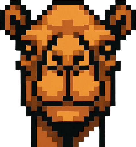 camel face.
In-Game asset.  2d.  High contrast.  No shadows. pixel art