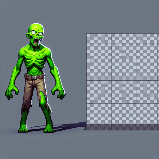 zombie green single.
Single Game Texture. In-Game asset. 3d. Blank background. High contrast. No shadows.