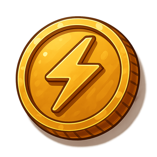 Golden coin with volt