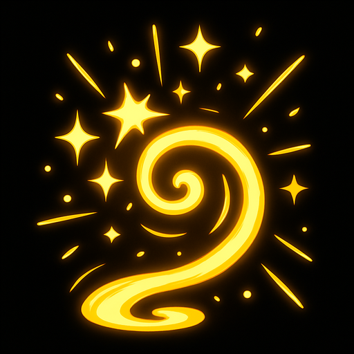 ışıklı büyü ışıltısı.
In-Game asset.  2d.  High contrast.  No shadows