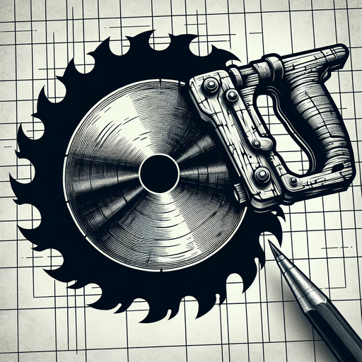 a roundsaw.
In-Game asset. Blank background. High contrast.