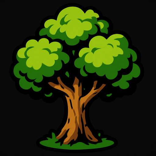 Tree.
In-Game asset.  2d.  High contrast.  No shadows