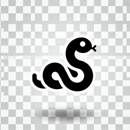 simple snake image. transparent background..
Single Game Texture. In-Game asset. 2d. Blank background. High contrast. No shadows.