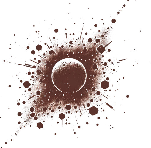 a single brown dust particle.
Single Game Texture. In-Game asset. 2d. Blank background. High contrast. No shadows.
