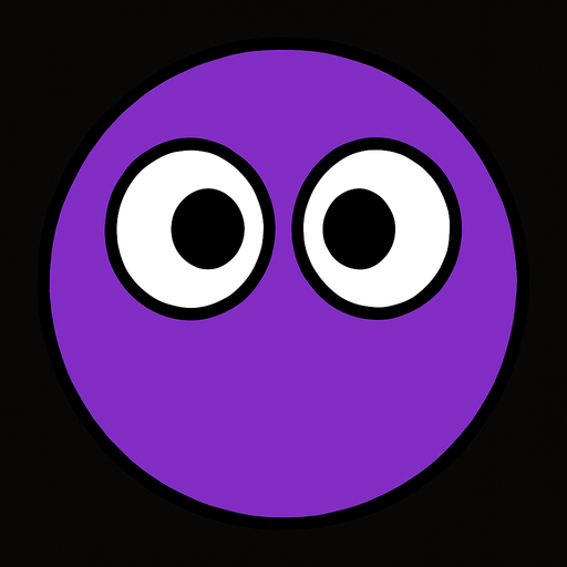 purple circle with two eyes, seen from above.. In-Game asset. 2d. High contrast. No shadows.
In-Game asset.  2d.  High contrast.  No shadows