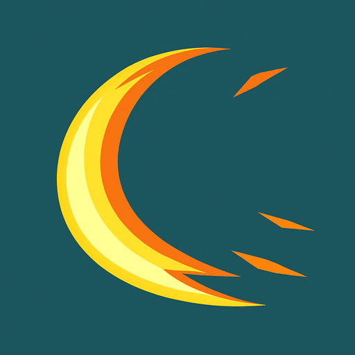 Survivor.io style 2D sword swing effect made by HABBY PTE. LTD..
In-Game asset.  2d.  High contrast.  No shadows. It should only have a slash effect, no swords. The slash effect should also be in the shape of a half moon.