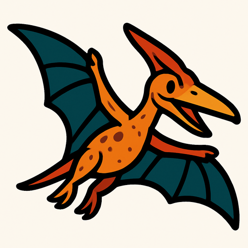 Uçan bir dinazor.
In-Game asset.  2d.  High contrast.  No shadows