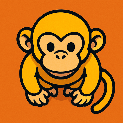 yellow monkey top view.
In-Game asset.  2d.  High contrast.  No shadows
