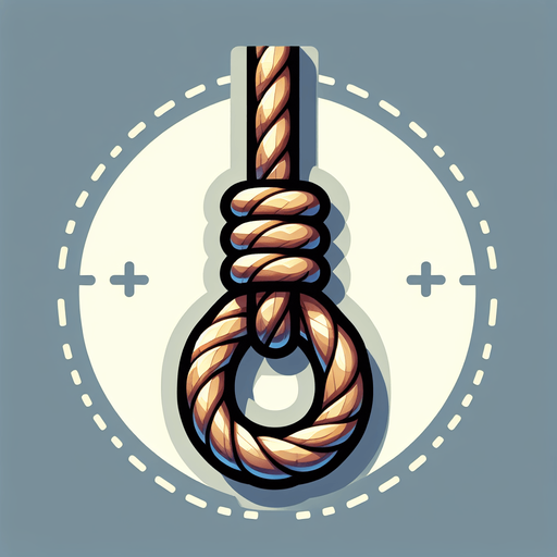 a hanging rope.
Single Game Texture.  In-Game asset.  2d.  Blank background.  High contrast.  No shadows