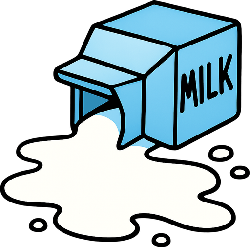 spilled milk.
In-Game asset.  2d.  High contrast.  No shadows