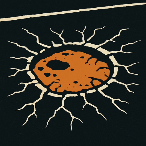 road pothole.
In-Game asset.  2d.  High contrast.  No shadows