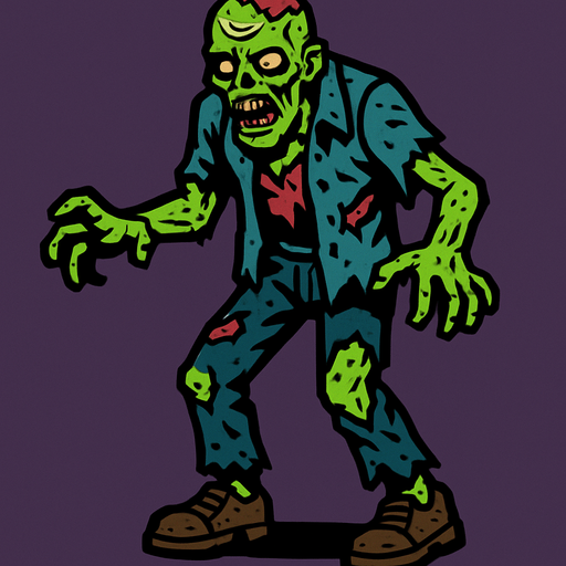 Zombie.
In-Game asset.  2d.  High contrast.  No shadows