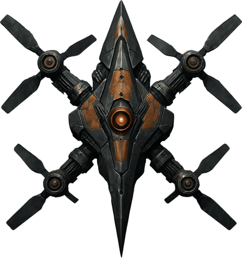 battle drone spear tip top view.
