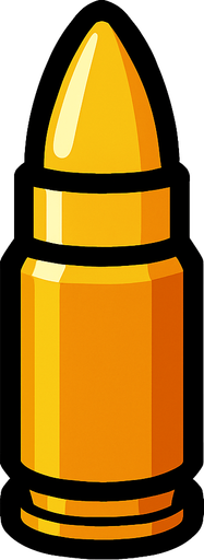A bullet.
In-Game asset.  2d.  High contrast.  No shadows