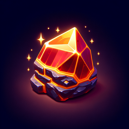 One rare ore.
Single Game Texture. In-Game asset. 2d. Blank background. High contrast. No shadows.