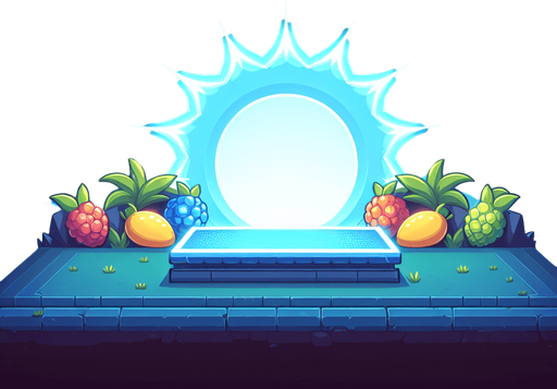 friut ninja game backround with dark blue viggnett at corners and sky blue in the middle glowing board.
Single Game Texture.  In-Game asset.  2d.  Blank background.  High contrast.  No shadows