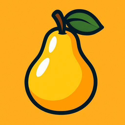 Shiney pear vector.
In-Game asset.  2d.  High contrast.  No shadows