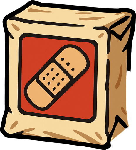 Bandaj paketi.
In-Game asset.  2d.  High contrast.  No shadows