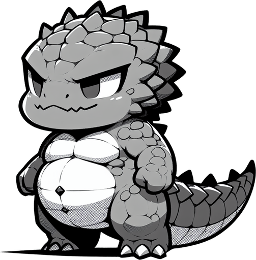 chibi fat bowser left pose.
Single Game Texture.  In-Game asset.  2d.  Blank background.  High contrast.  No shadows
