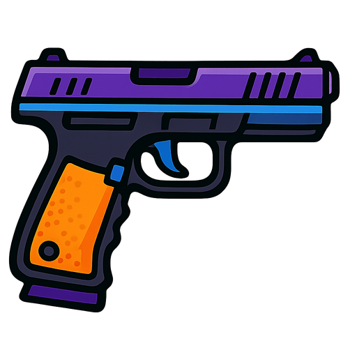 Gun.
In-Game asset.  2d.  High contrast.  No shadows