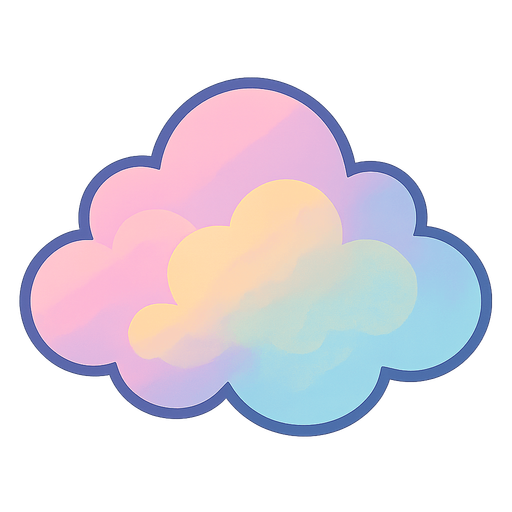 nuage pastel.
In-Game asset.  2d.  High contrast.  No shadows