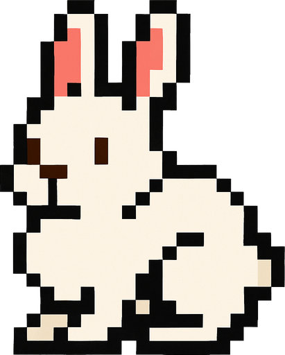 rabbit pixel.
In-Game asset.  2d.  High contrast.  No shadows