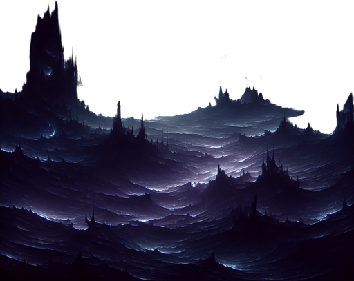 Backdrop: A dark, shadowy realm with faint glowing outlines of jagged structures and flowing mist.

Colors: Black, deep purples, and faint blue highlights.

Details: Shadows shifting and subtle glowing runes..
Single Game Texture. In-Game asset. 2d. Blank background. High contrast. No shadows.