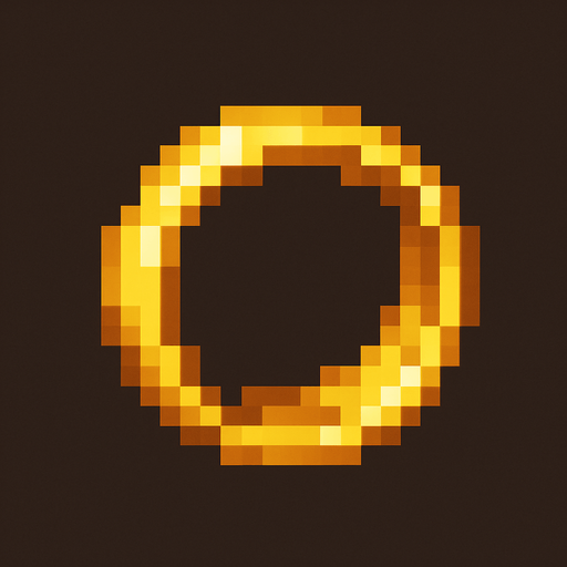 pixel gold ring for 2d game.
In-Game asset.  2d.  High contrast.  No shadows