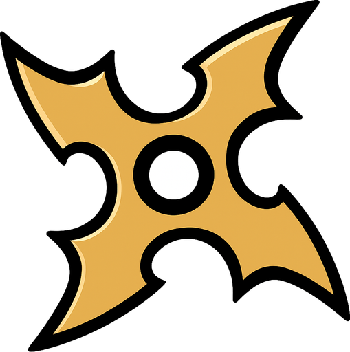 Shuriken no background.
In-Game asset.  2d.  High contrast.  No shadows