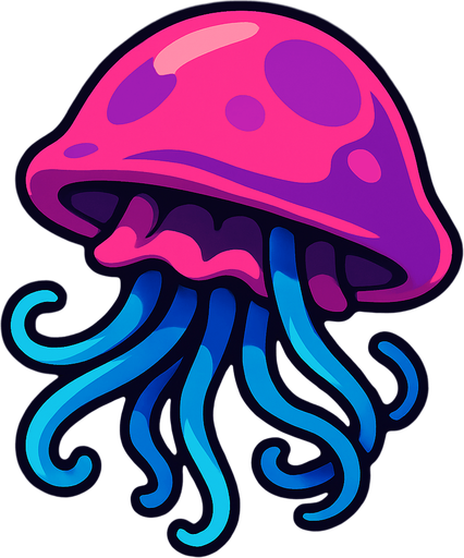 jelly fish.
In-Game asset.  2d.  High contrast.  No shadows