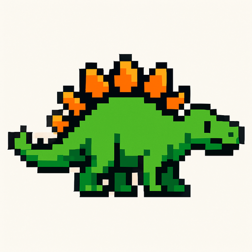 Stegosaurus pixel.
In-Game asset.  2d.  High contrast.  No shadows