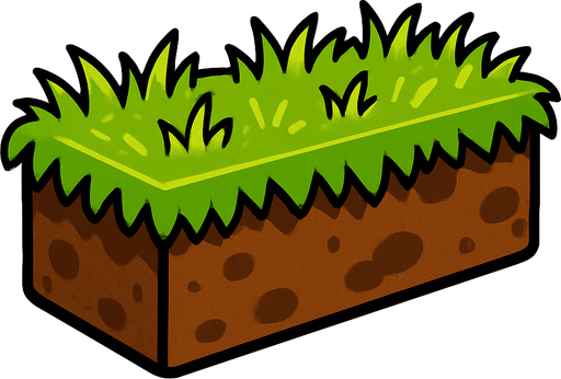 Que sea un un bloque alargado dd pasto.
In-Game asset.  2d.  High contrast.  No shadows