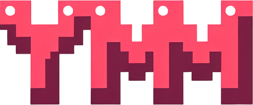 8-bit "YUM" dialog bubble.
Single Game Texture. In-Game asset. 2d. Blank background. High contrast. No shadows.