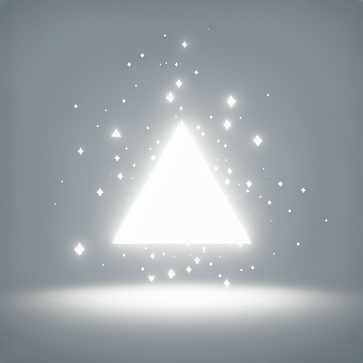 Single Bright light particle, white. Simple, vector. Triangle.
Single Game Texture. In-Game asset. 2d. Blank background. High contrast. No shadows.