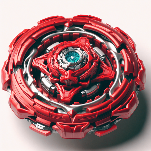 Photorealistic Red beyblade, top view